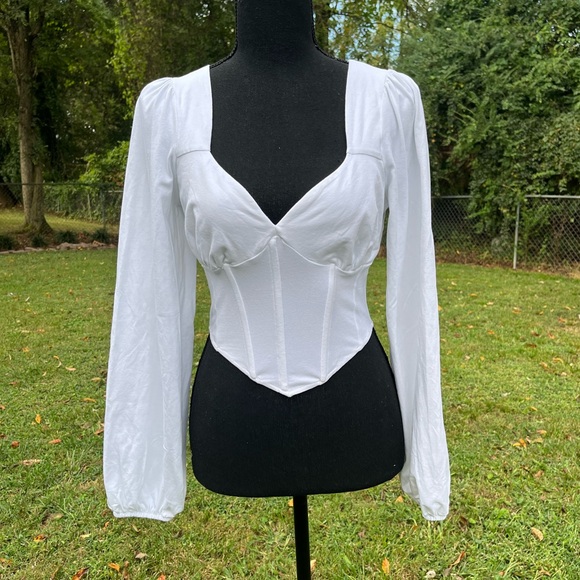 ASOS Tops - ASOS White Corset Crop Top Size 6